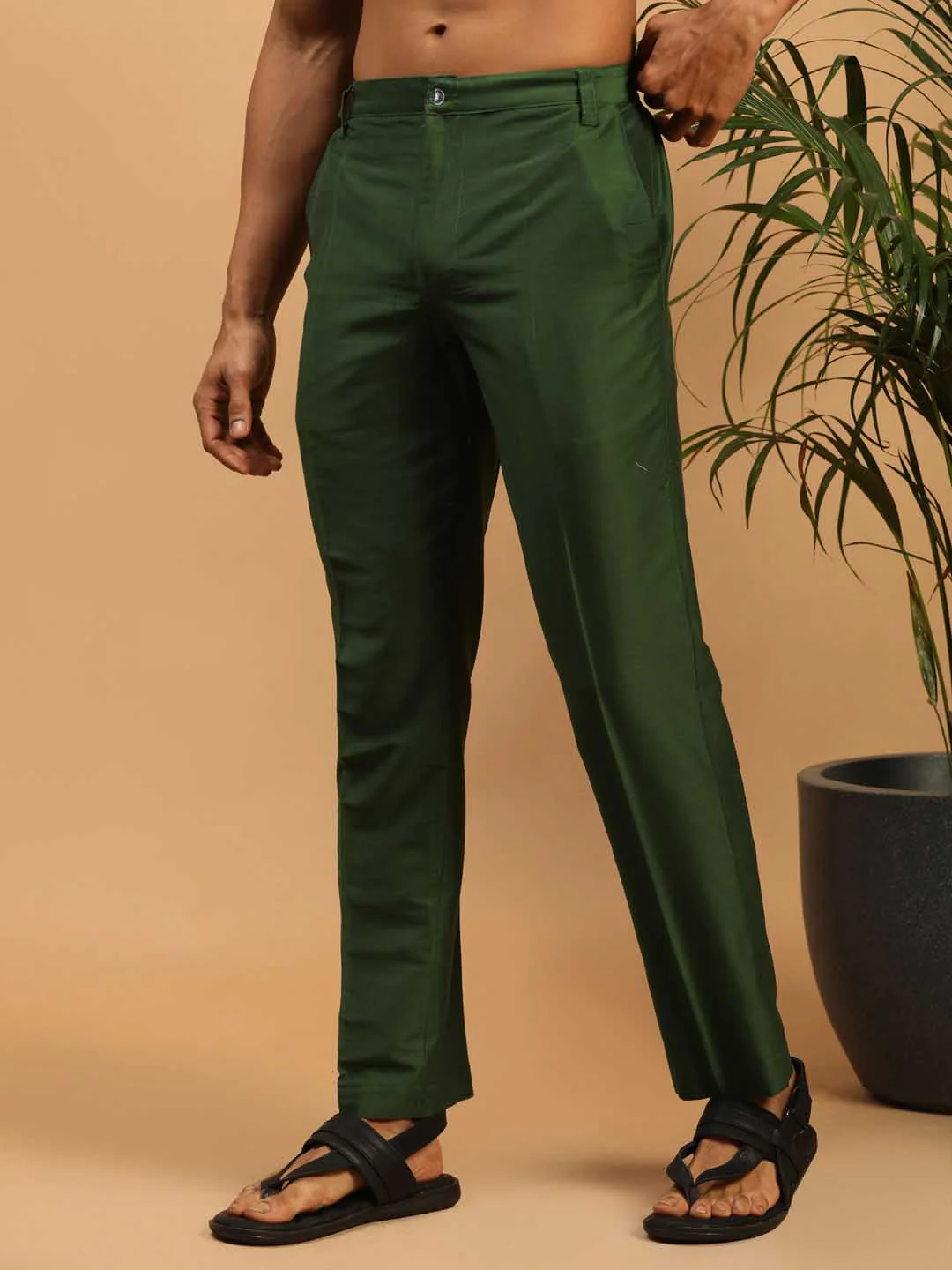 Men's Green Cotton Pant Style Pyjama - Image 2