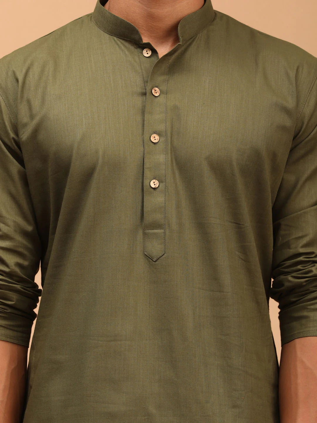 Men's Green Printed Cotton Nehru Jacket With Mehdi Green Kurta And White Pyjama Set - Image 5