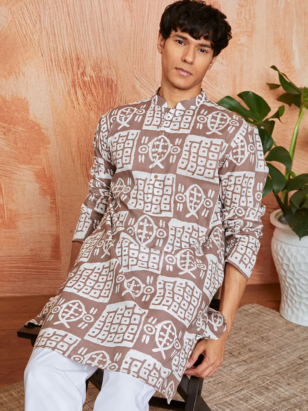 Men's Grey Cotton Kurta And Pyjama Set - Image 3