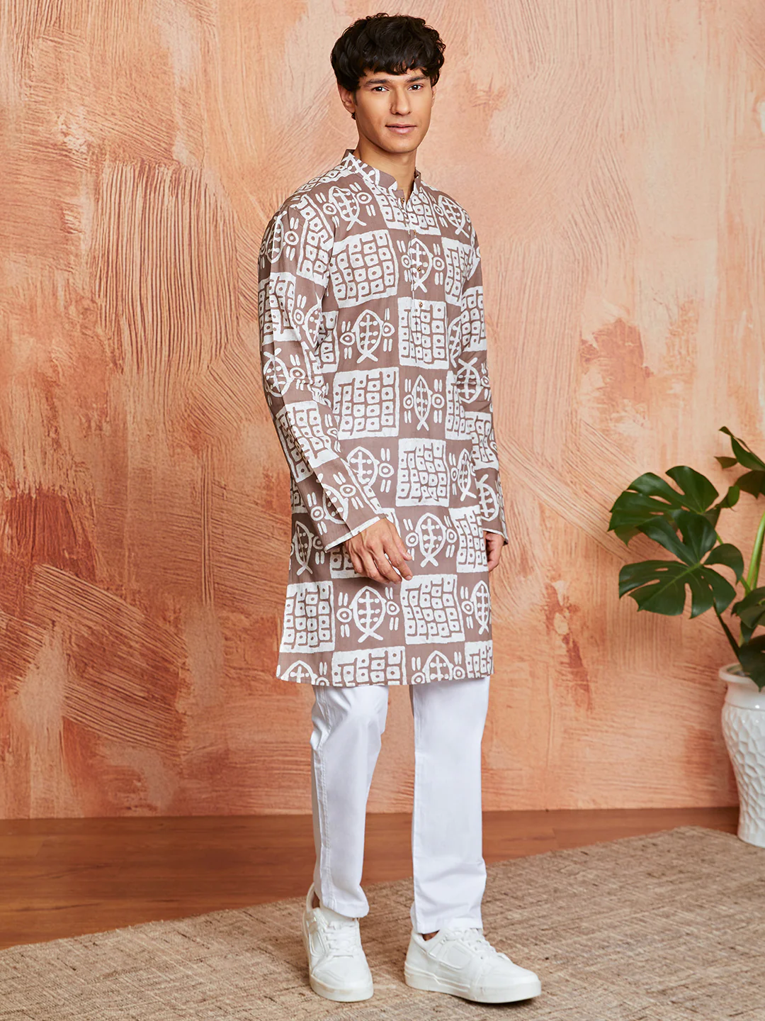Men's Grey Cotton Kurta And Pyjama Set - Image 5