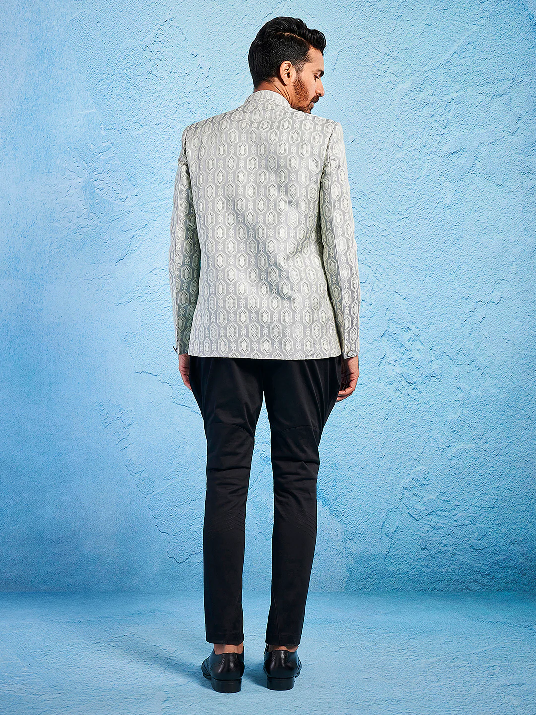 Men's Grey - Jodhpuri Pyjama Set - Image 5
