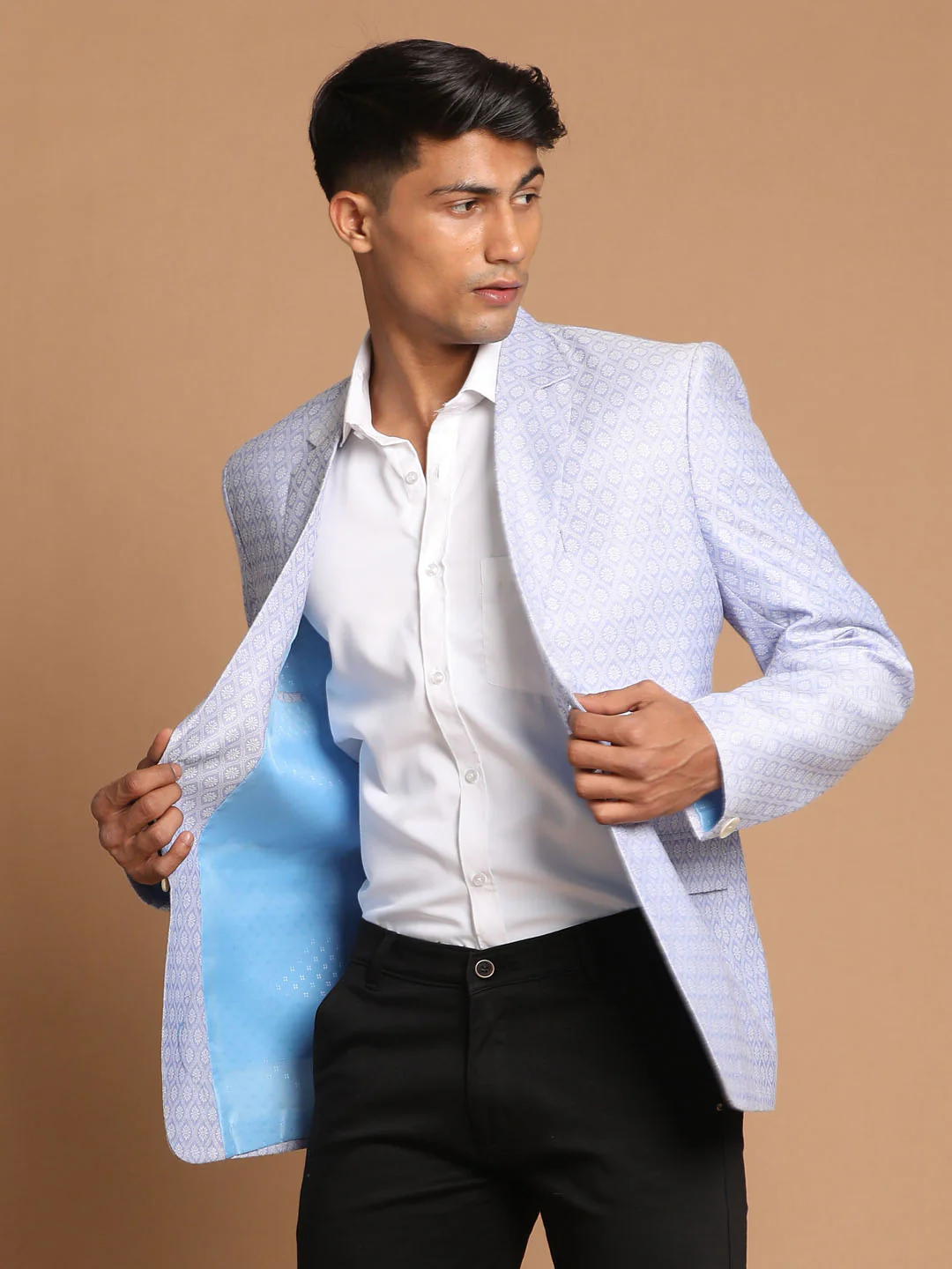 Men's Lavender Woven Blazer - Image 2