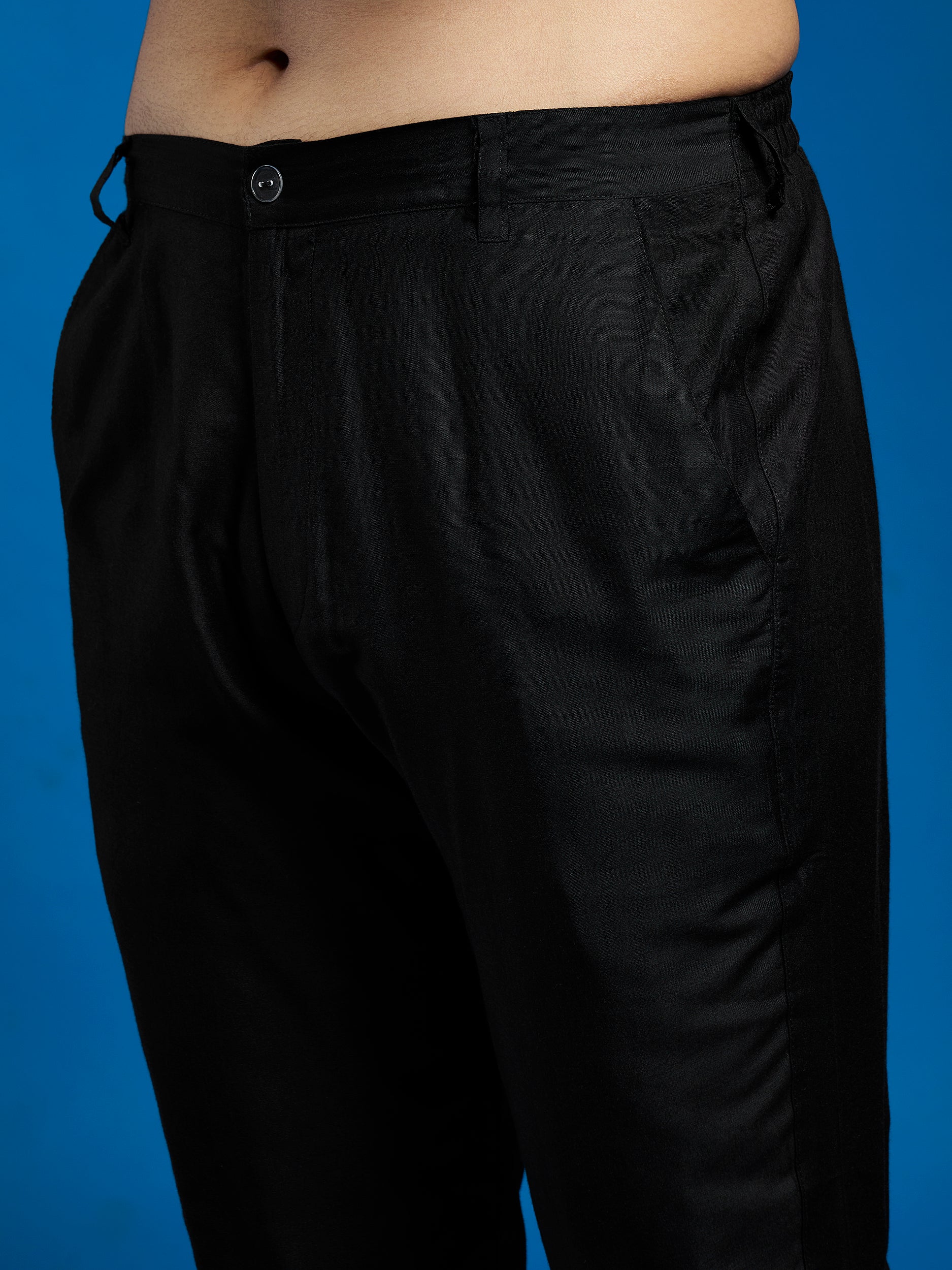 Men's Black Viscose Jacket,Kurta And Pyjama Set. - Image 5