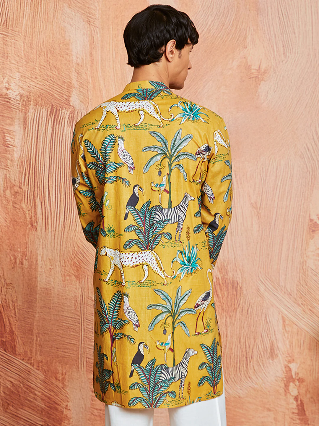 Men's Mustard Cotton Kurta - Image 4