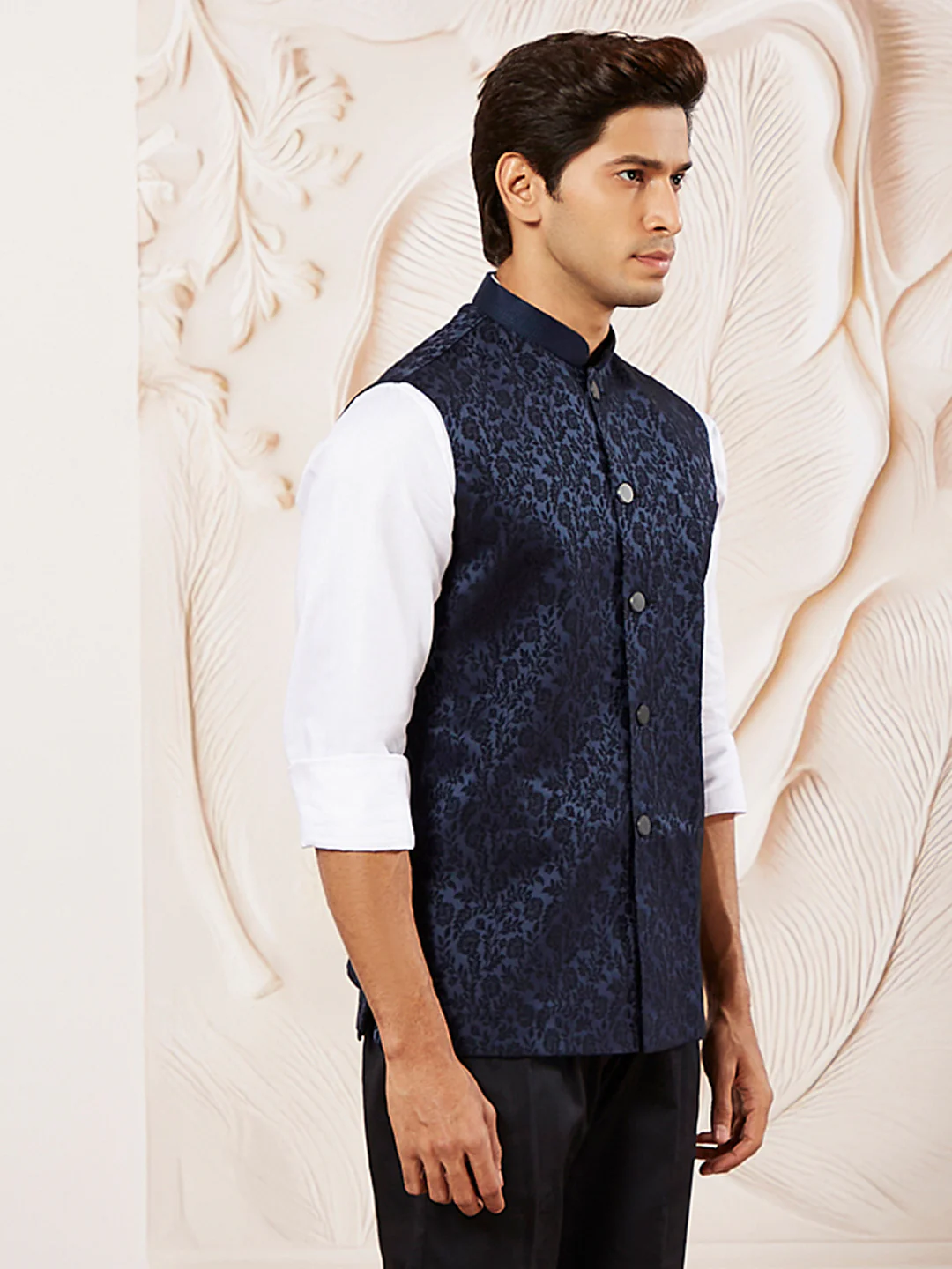 Men's Navy Blue - Nehru Jacket - Image 3