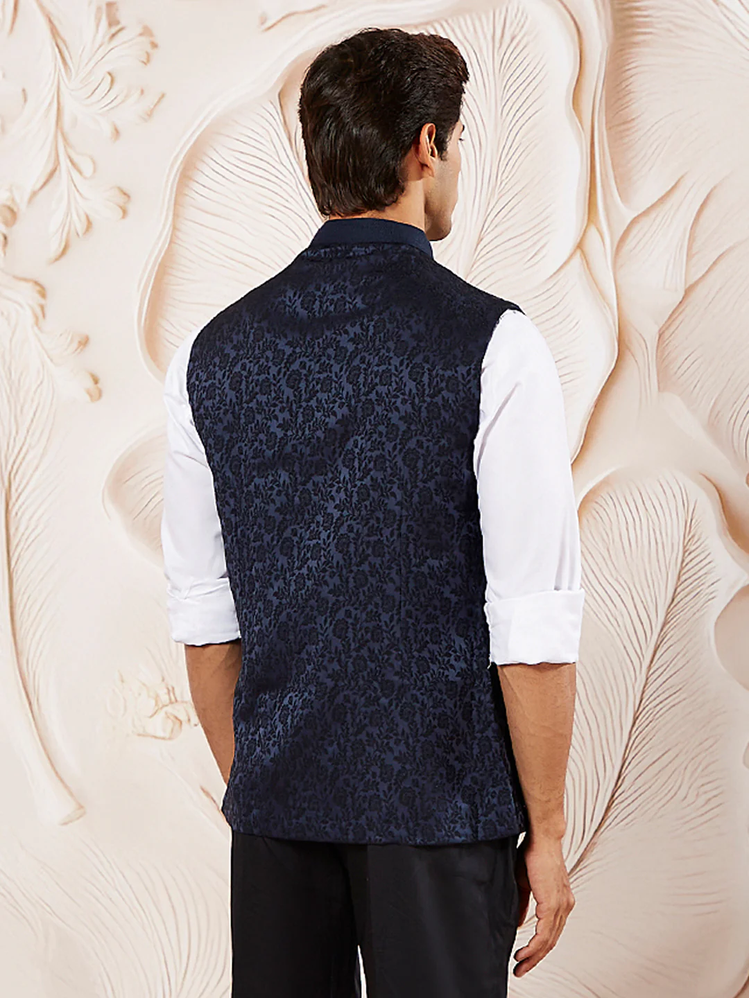Men's Navy Blue - Nehru Jacket - Image 4