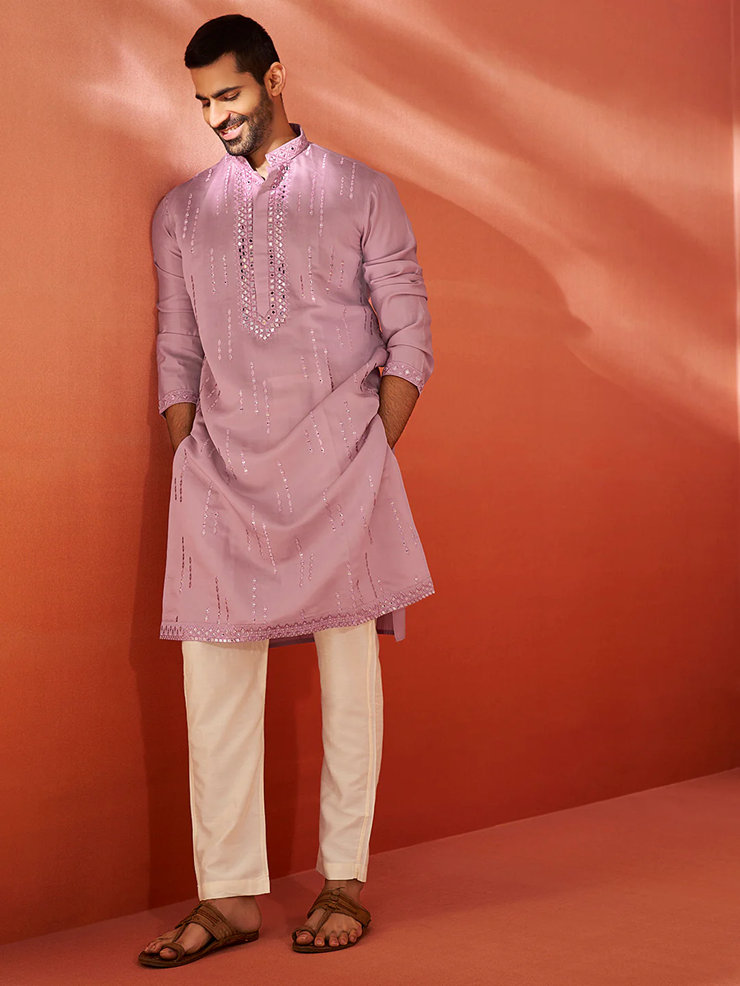 Men's Onion Chanderi Kurta - Image 2