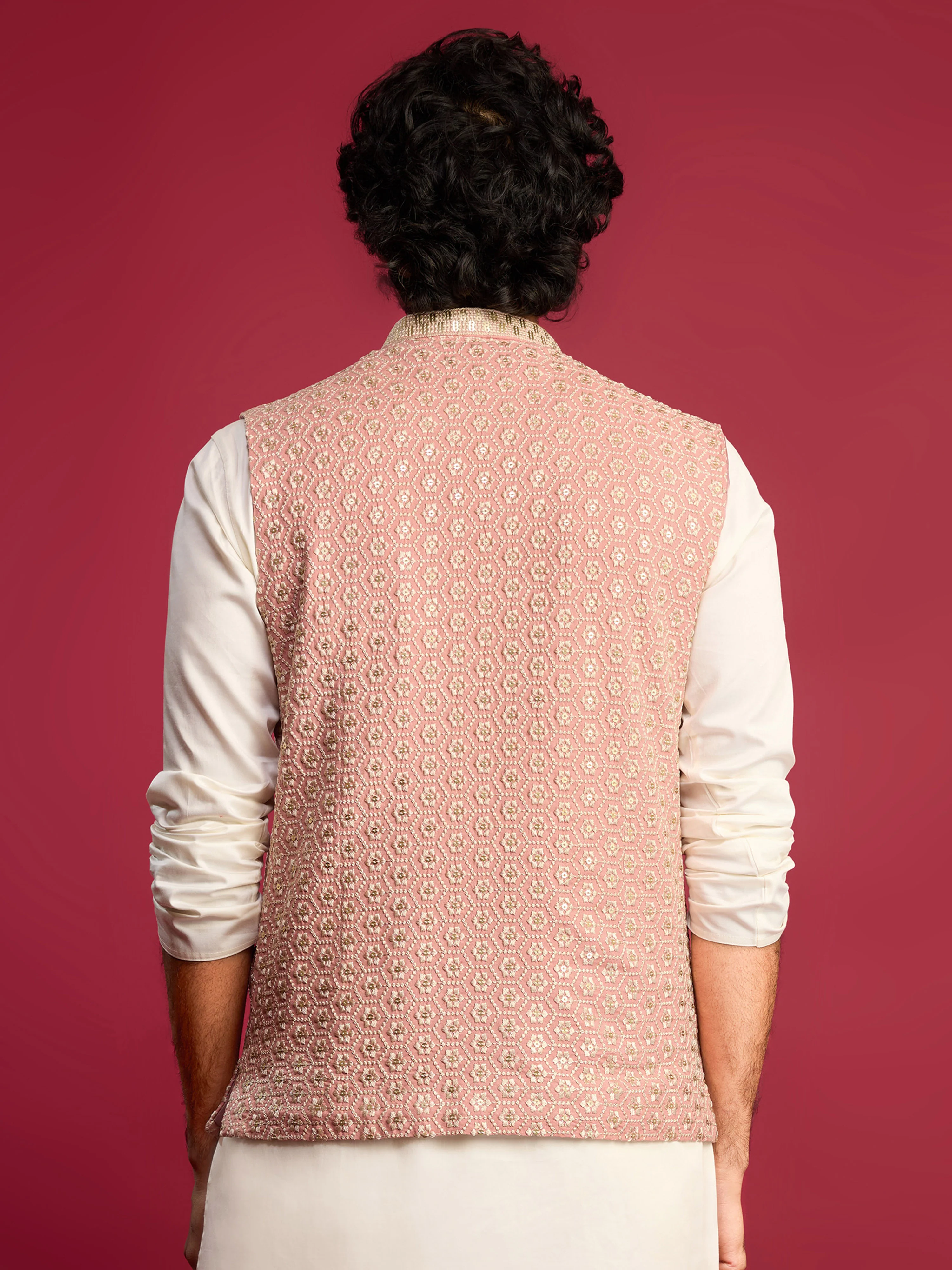Men's Peach - Nehru Jacket - Image 5