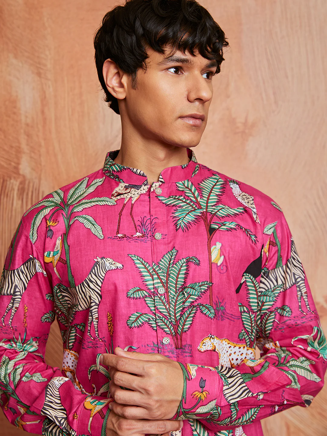 Men's Pink Cotton Kurta - Image 2