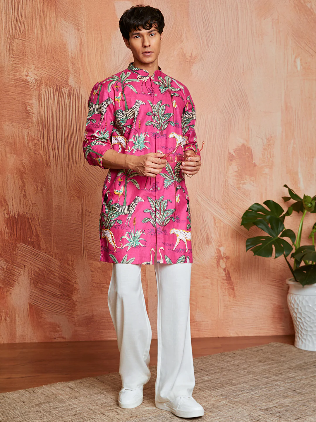 Men's Pink Cotton Kurta - Image 5
