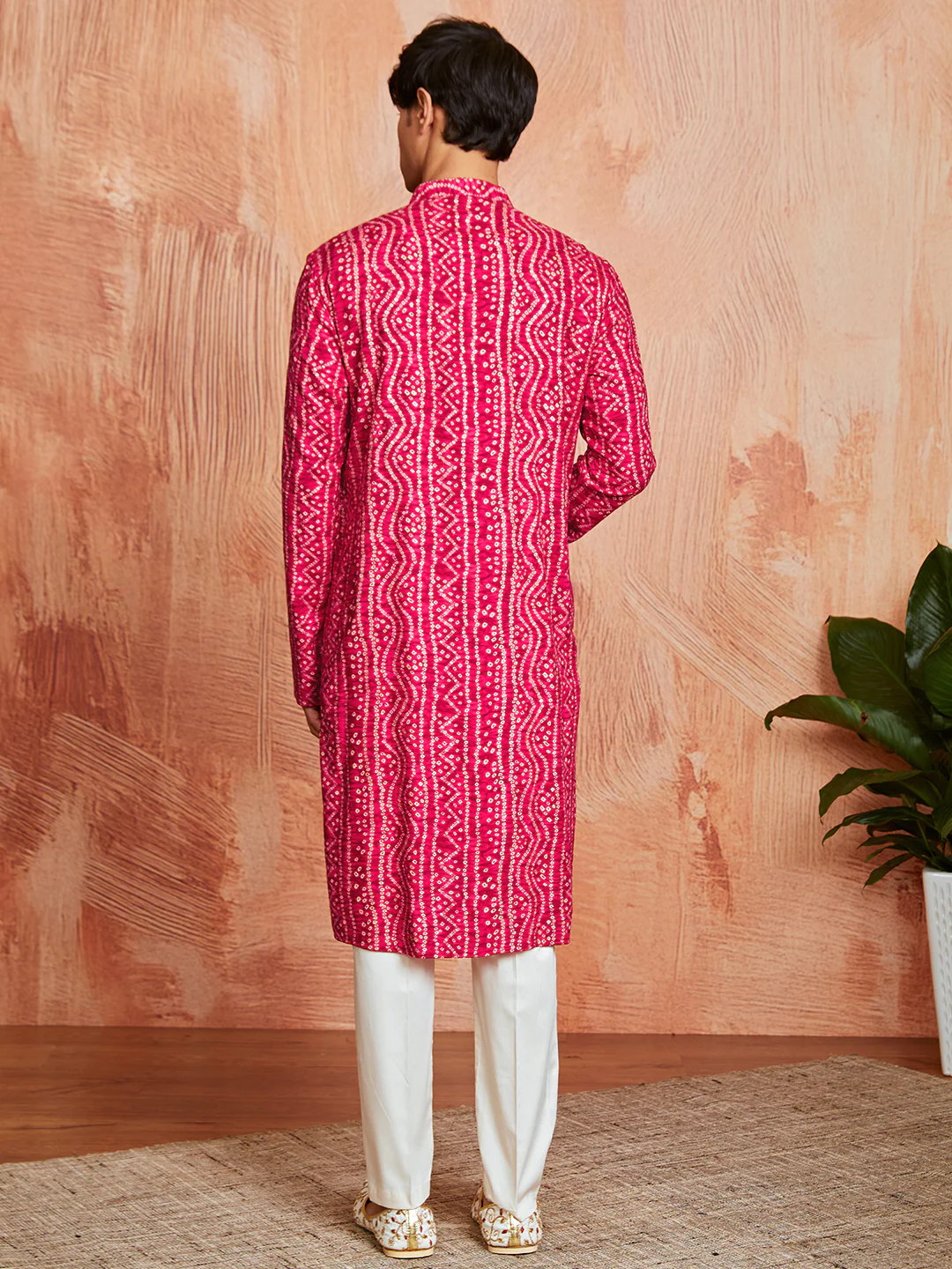 Men's Pink Rayon Kurta And Pyjama Set - Image 3