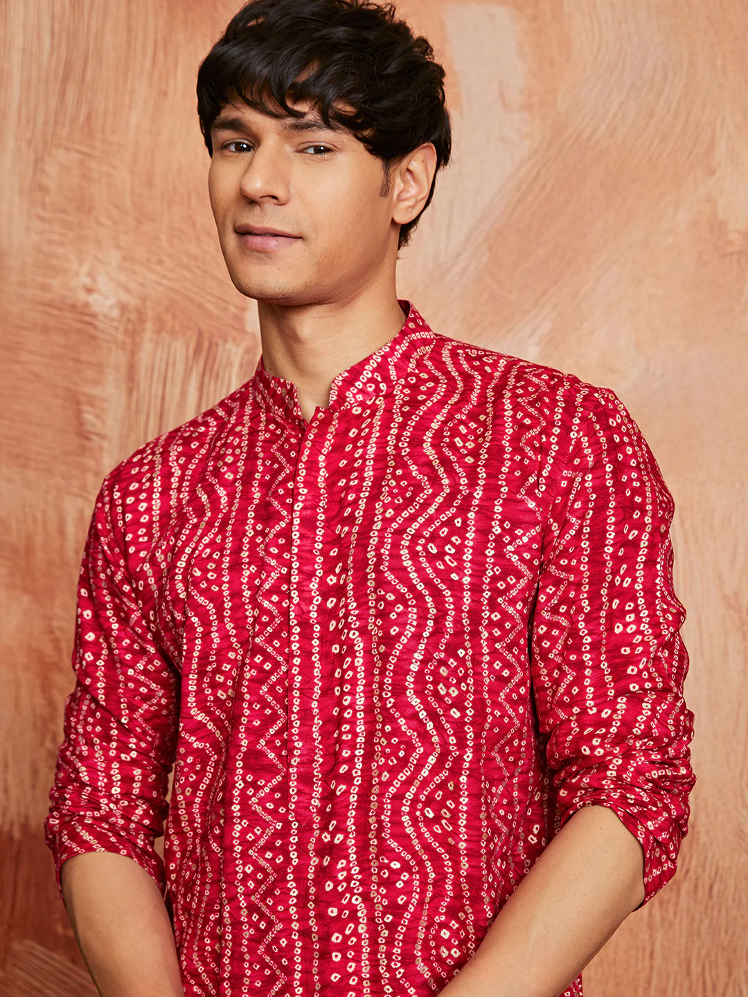 Men's Pink Rayon Kurta