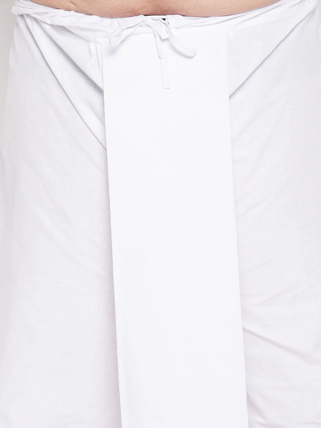 Men's Plus Size Green Chikankari Embroidered Kurta And White Dhoti Set - Image 5