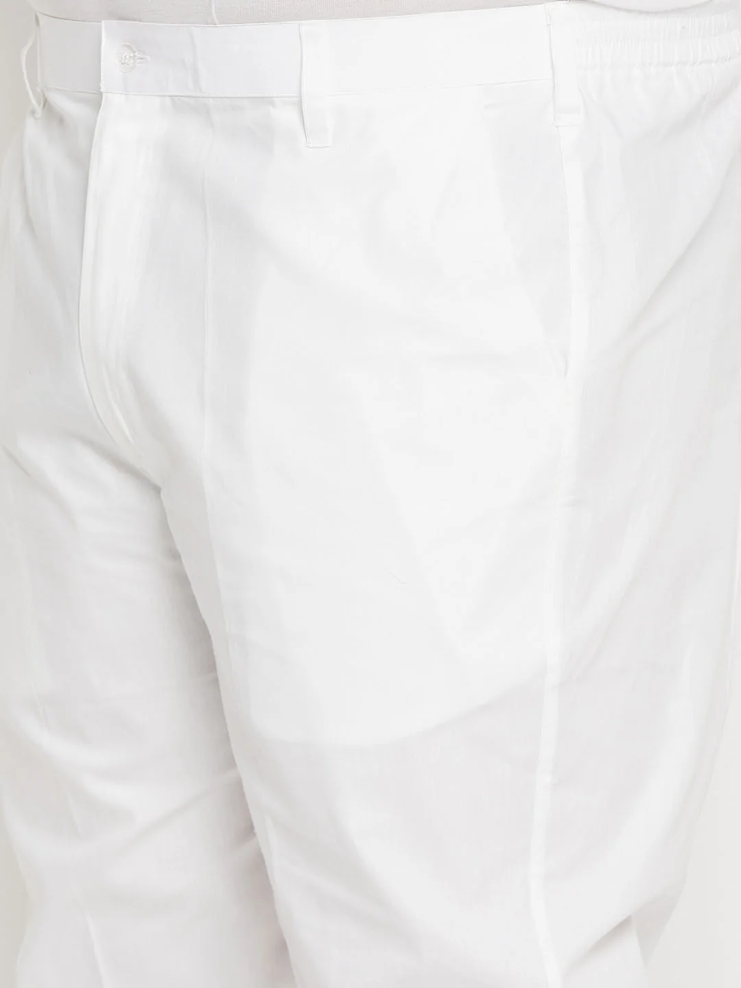 Men's Plus Size Pink Chikankari Embroidered Kurta And White Cotton Pant Style Pyjama Set - Image 5