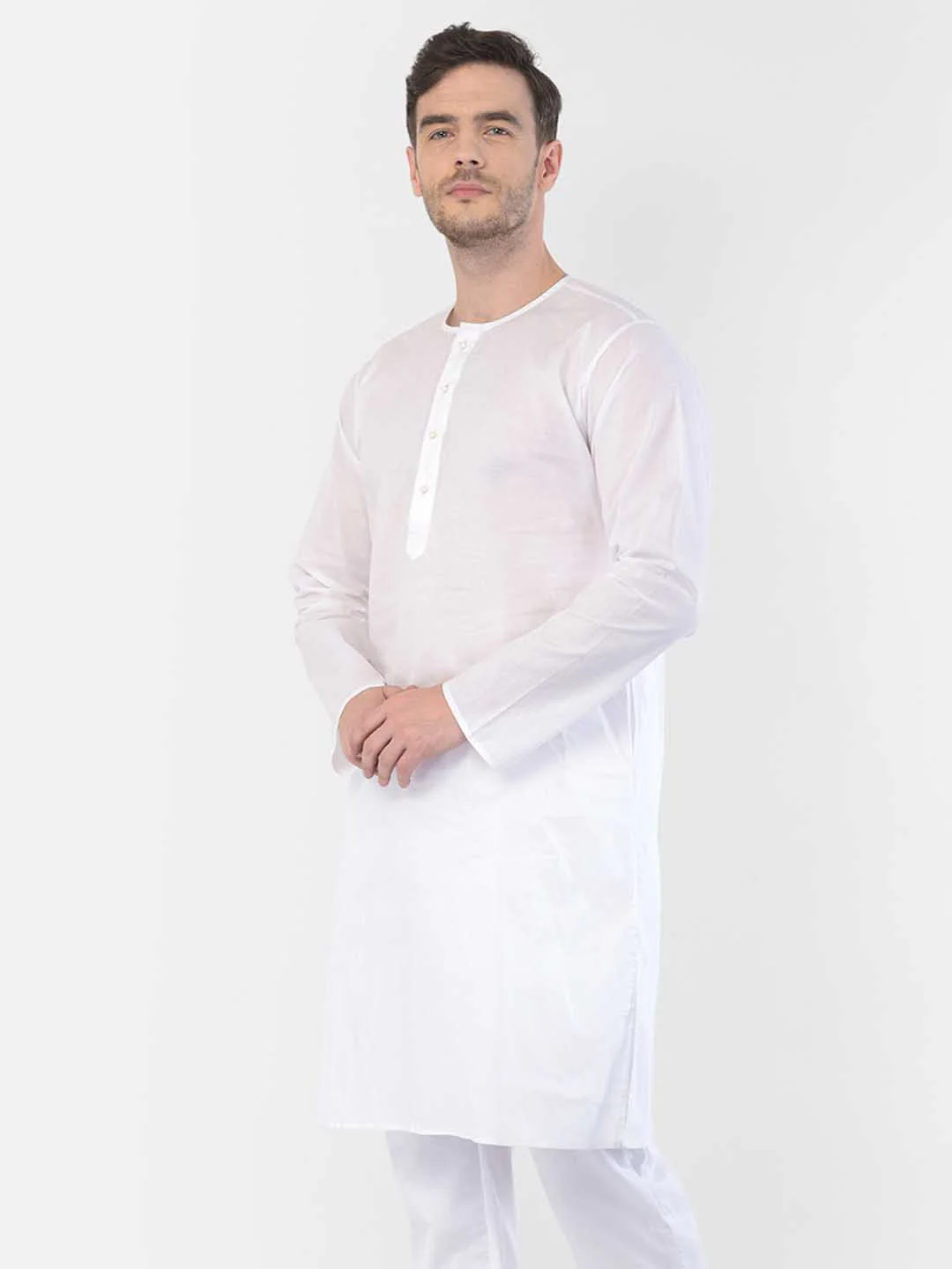 Men's White Cotton Addi Kurta - Image 2