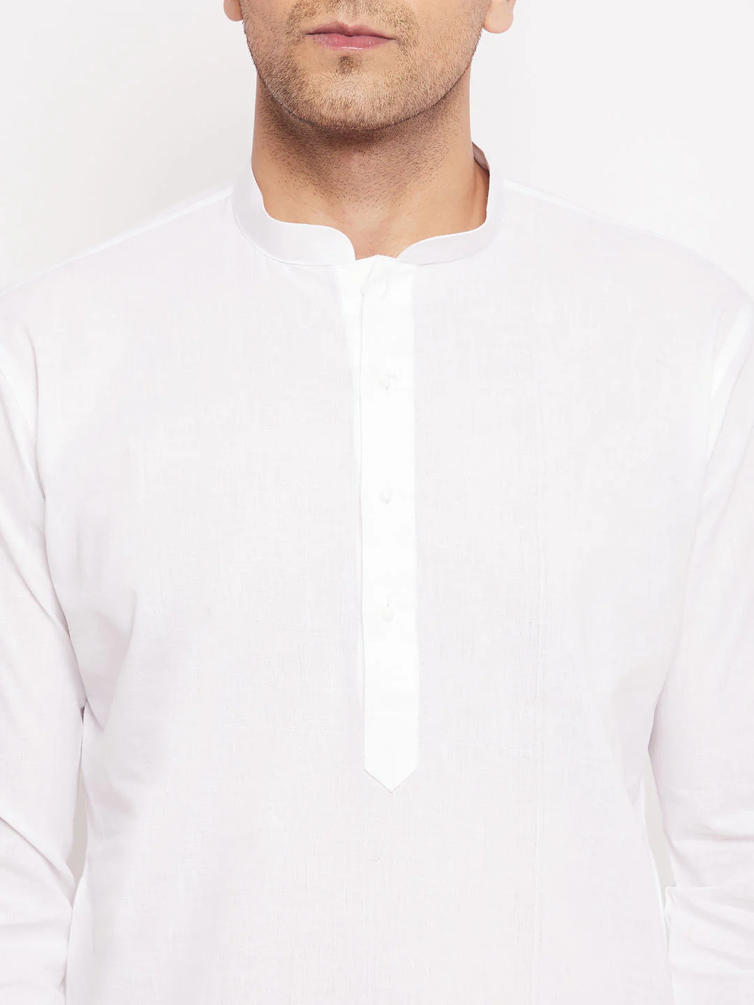 Men's White Kurta And Pajama Set - Image 4