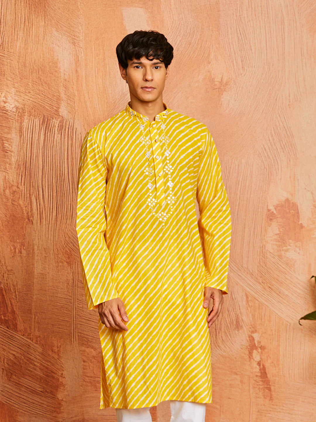 Men's Yellow Cotton Kurta - Image 4