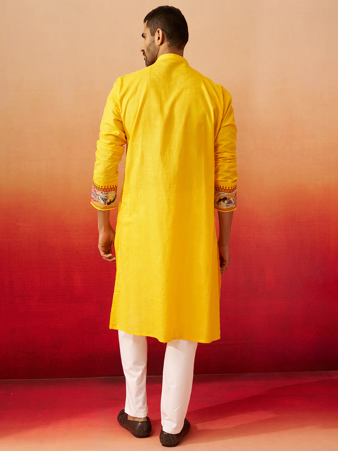 Men's Yellow Digital Print Kurta with Pyjama - Image 6