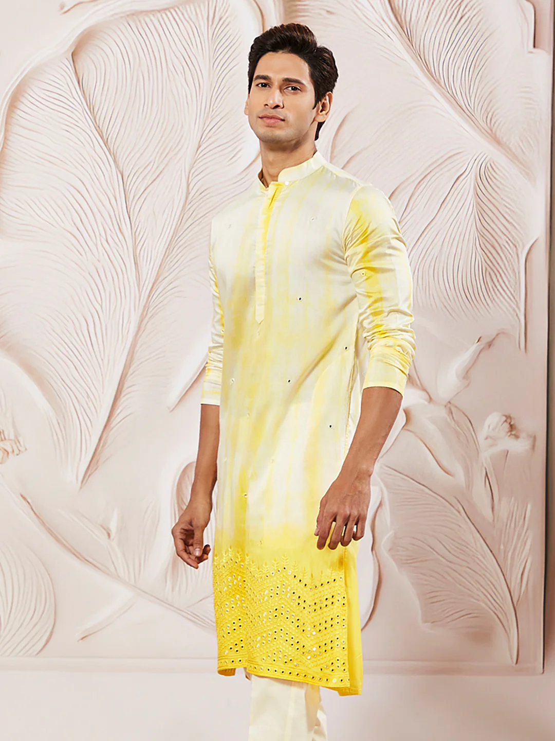 Men's Yellow Viscose Kurta - Image 2