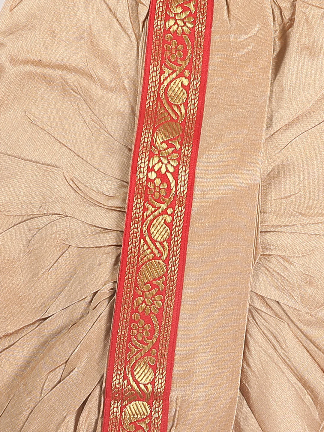 Boy's Rose Gold Kurta With Dhoti Pants & With Dupatta Set - Image 6