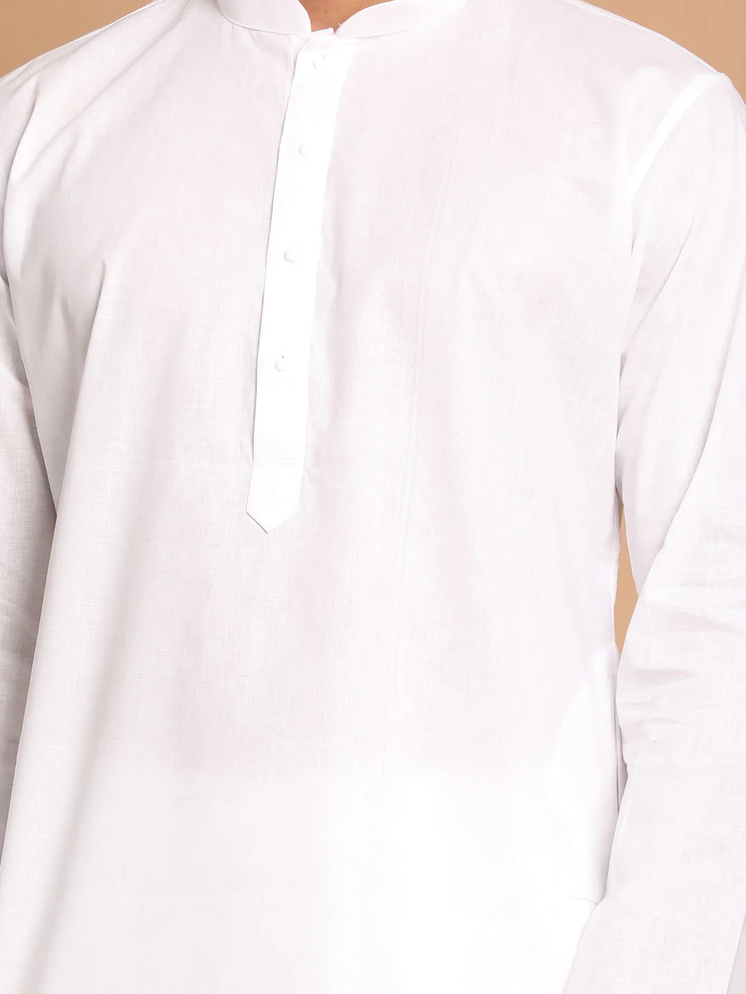 Men's White Kurta And Pajama Set - Image 4