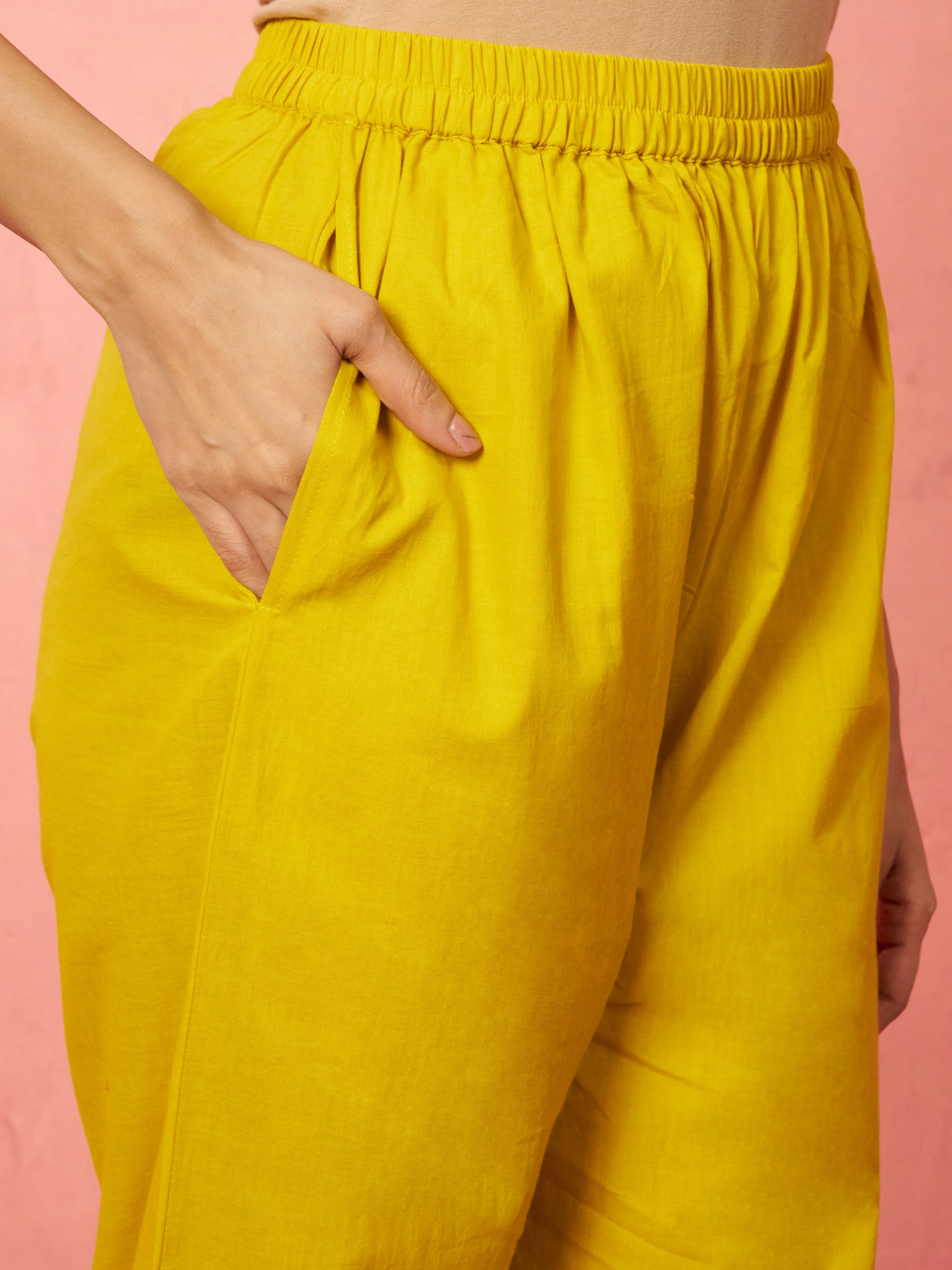 Women's Mustard Chanderi Anarkali Kurta Set - Image 6